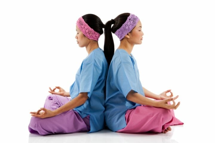 Back-to-Back Meditation Pose 
2 people poses